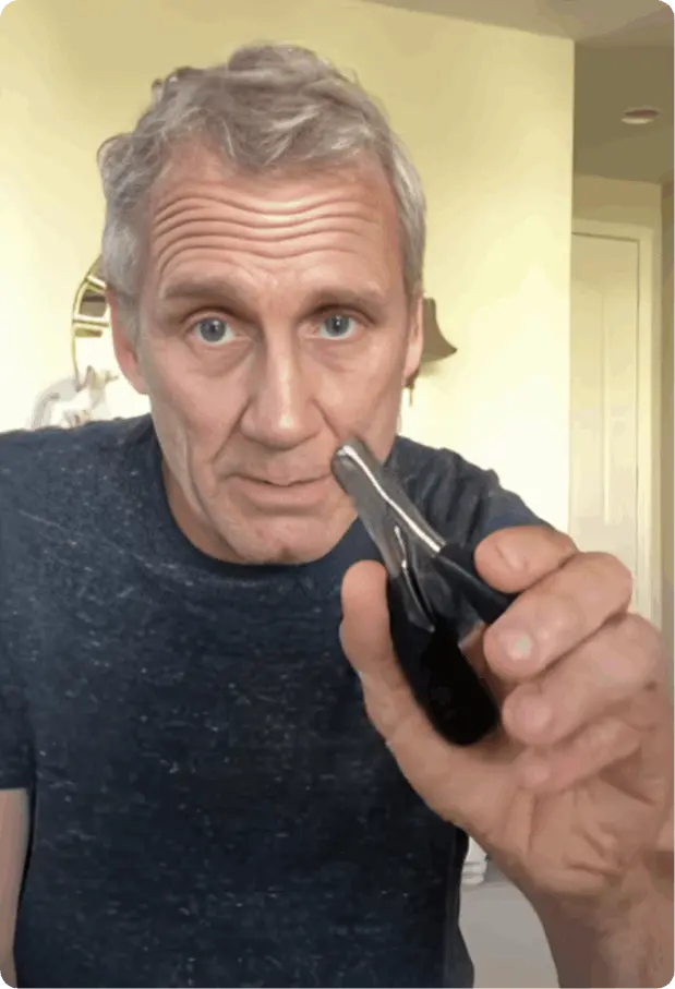 person using Swissklip Heavy Duty Toenail Clipper